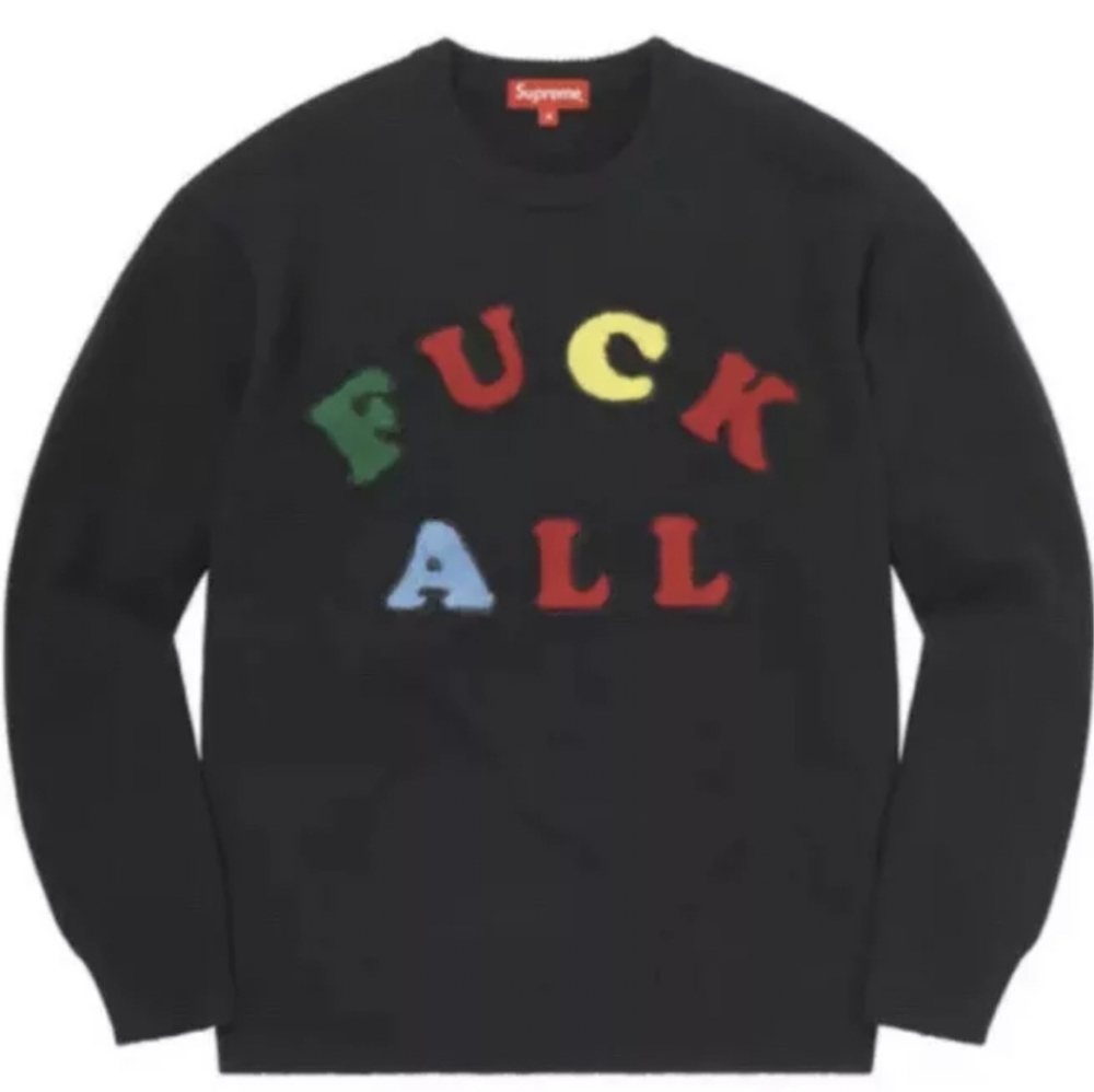 Supreme x Jamie Reid F**k All Sweater Black size large
